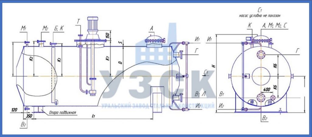 Чертеж емкости ГКК в Новочеркасске
